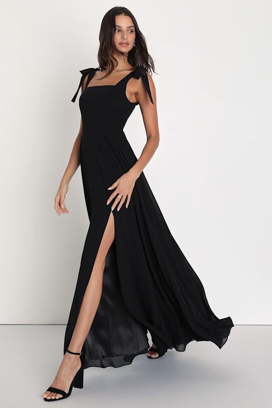 Love Me Forever Navy Blue Floral Square Neck Maxi Dress