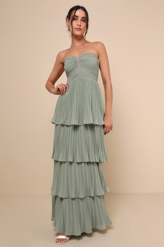 Seriously Sensational White Strapless Tiered Maxi Dress