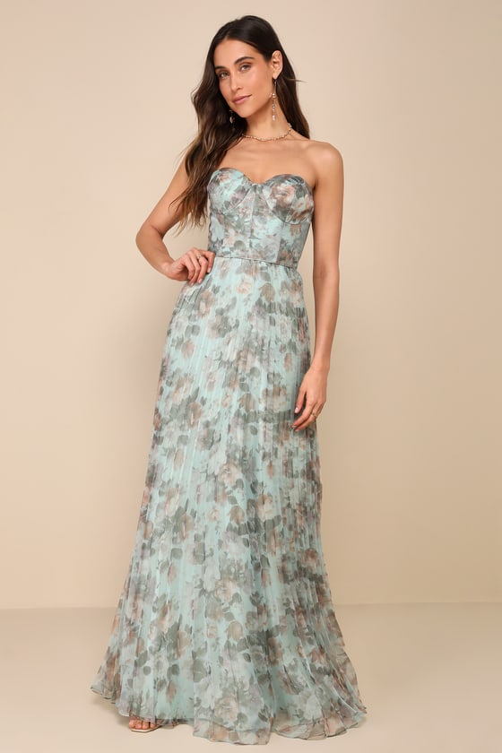 Most Beautiful Day Ivory Multi Floral Print Organza Maxi Dress