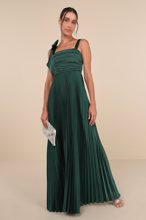 Gorgeous Purpose Royal Blue Pleated Sleeveless Bow Maxi Dress