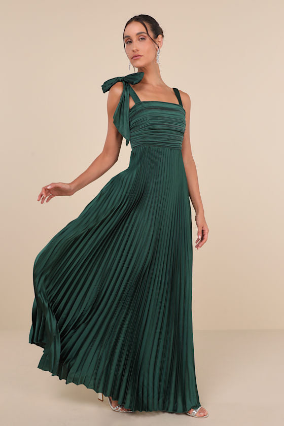 Gorgeous Purpose Royal Blue Pleated Sleeveless Bow Maxi Dress