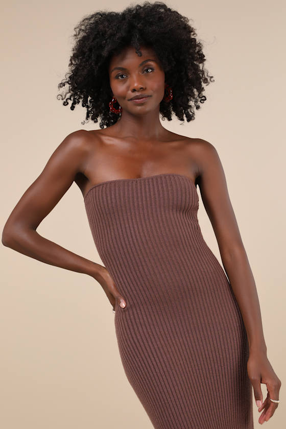 Autumn Aura Rusty Rose Ribbed Two-Piece Sweater Dress