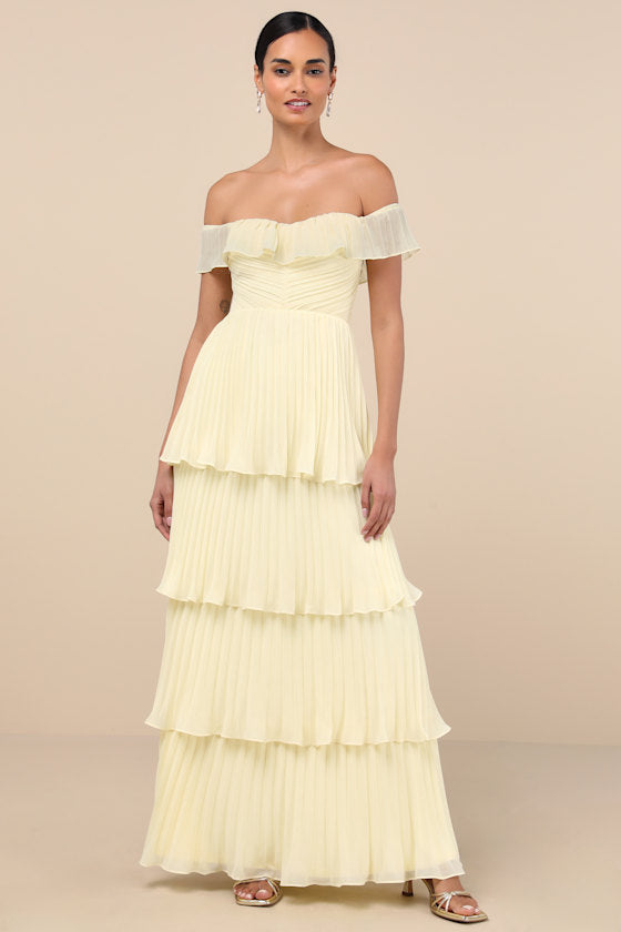 Always Remarkable Rusty Rose Pleated Off-the-Shoulder Maxi Dress