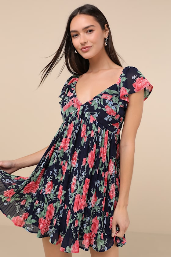 Amalfi Coast White Pleated Flutter Sleeve Mini Dress