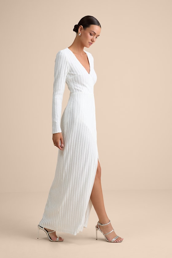 Love Lasts Forever Gold Sequin Long Sleeve Maxi Dress