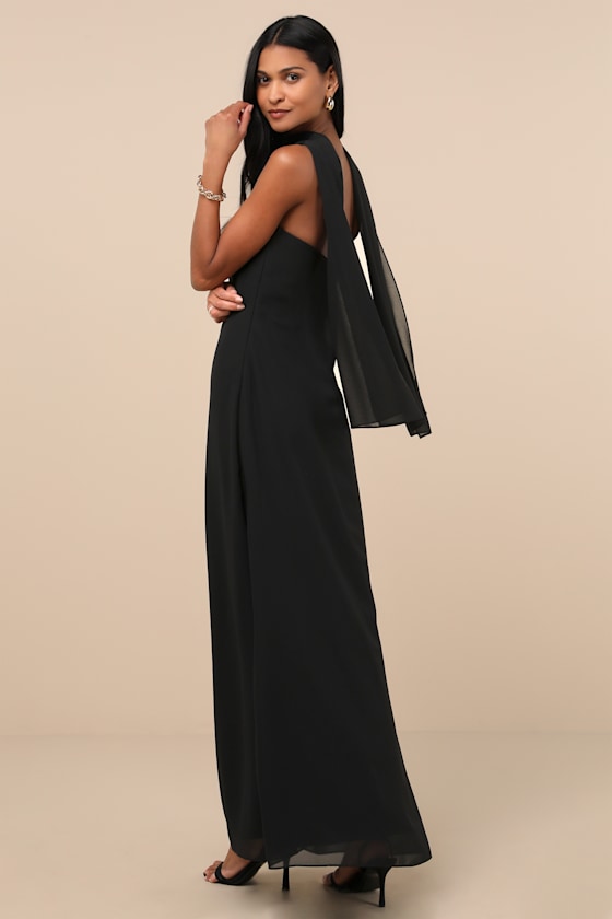 Rawya Orange Floral Strapless Maxi Dress and Scarf Set