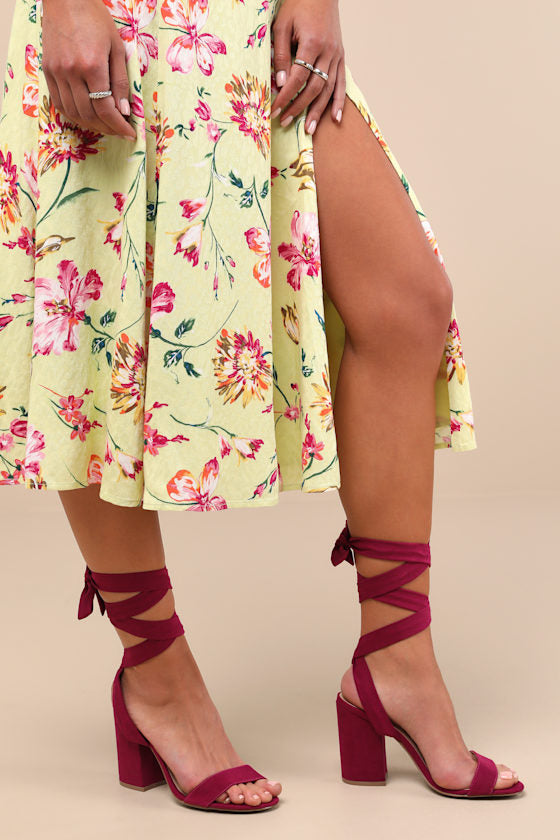 Alta Orchid Suede Lace-Up Heels