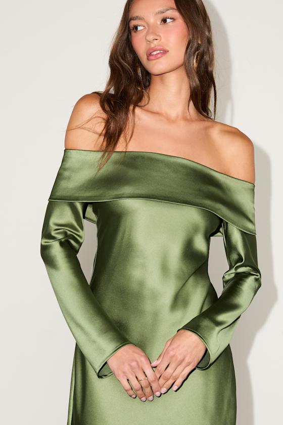 Luxurious Vision White Satin Off-the-Shoulder Mini Dress