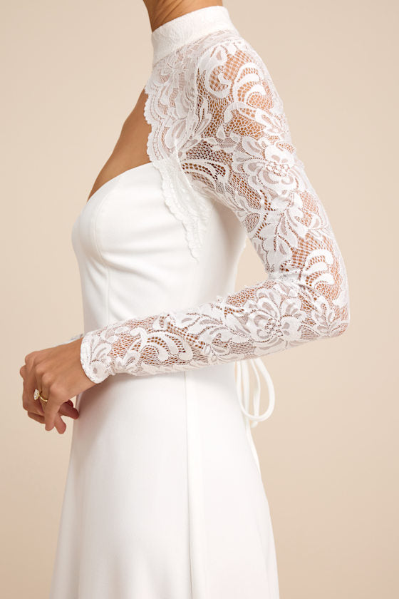 Keeley Lace Mock Neck Long Sleeve Maxi Dress