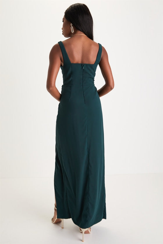 Glamorous Disposition Light Yellow Ruched Maxi Dress