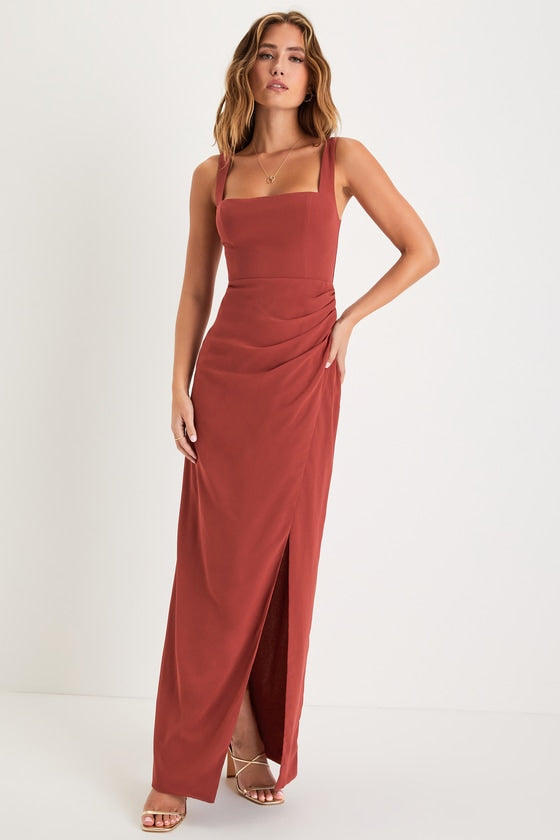 Glamorous Disposition Light Yellow Ruched Maxi Dress