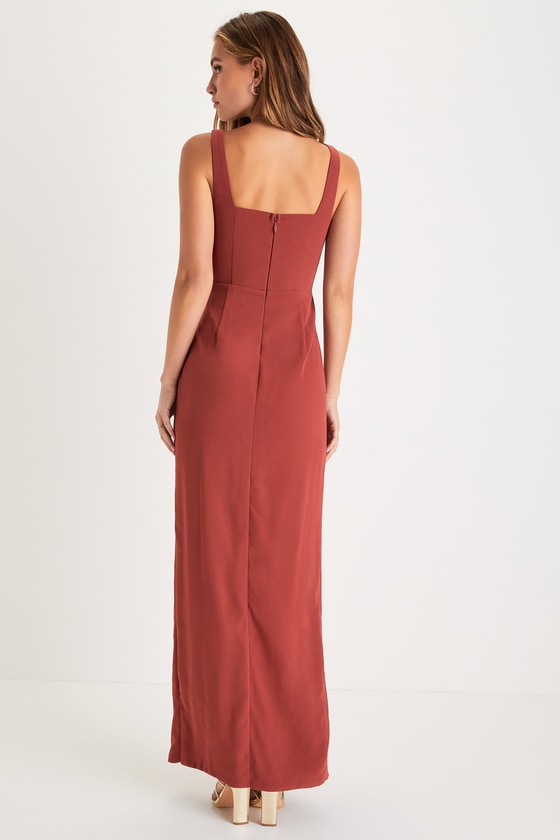 Glamorous Disposition Navy Ruched Maxi Dress