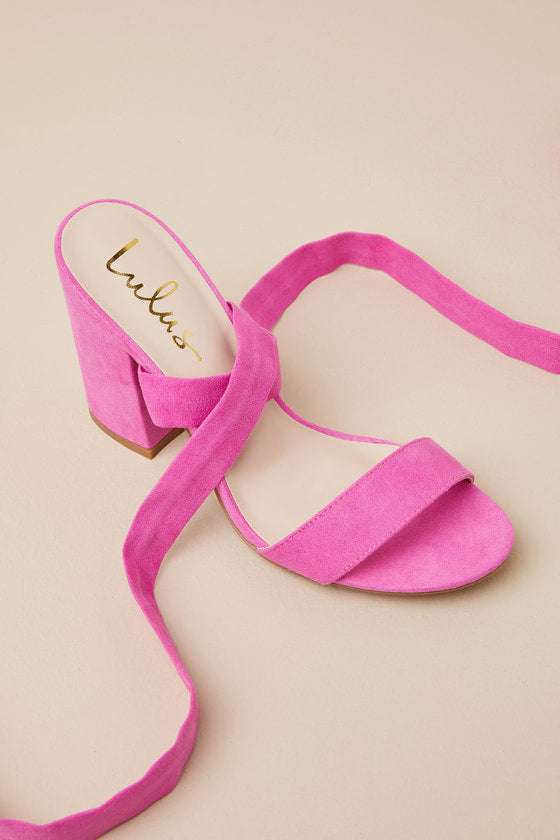 Alta Orchid Suede Lace-Up Heels