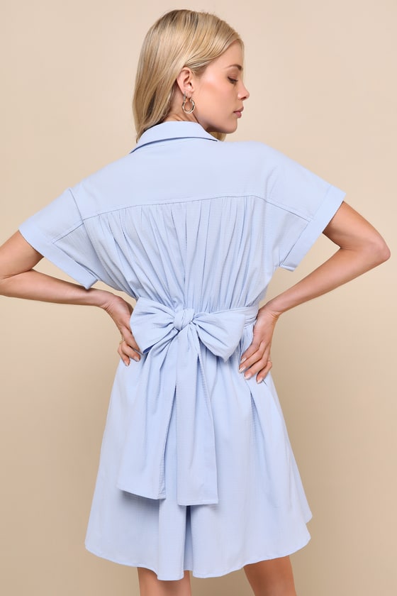 Breeze By Navy Blue Tie-Back Mini Dress With Pockets