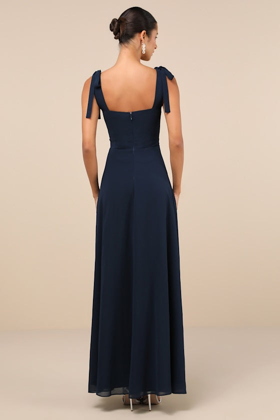 Love Me Forever Black Square Neck Maxi Dress