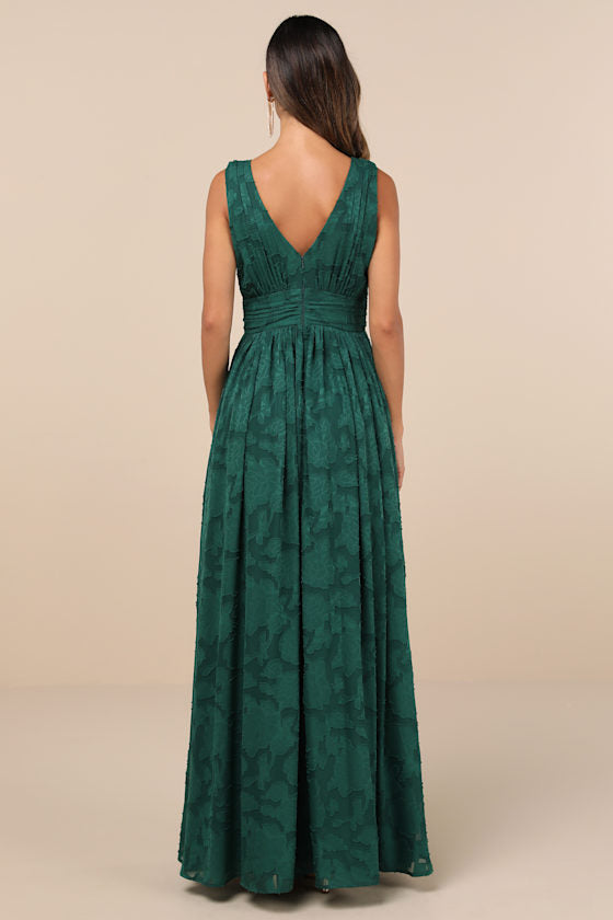 Sweet Sophistication Burgundy Burnout Floral Maxi Dress