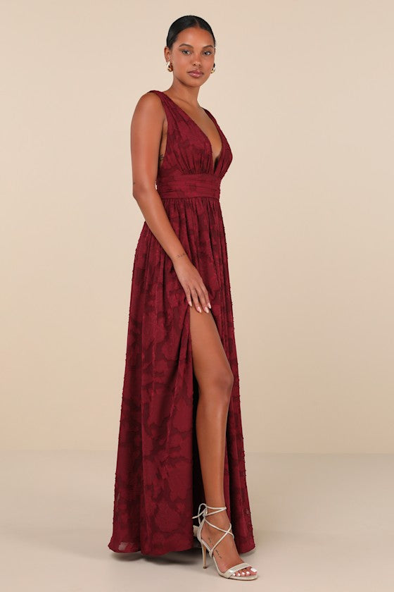 Sweet Sophistication Green Burnout Floral Maxi Dress