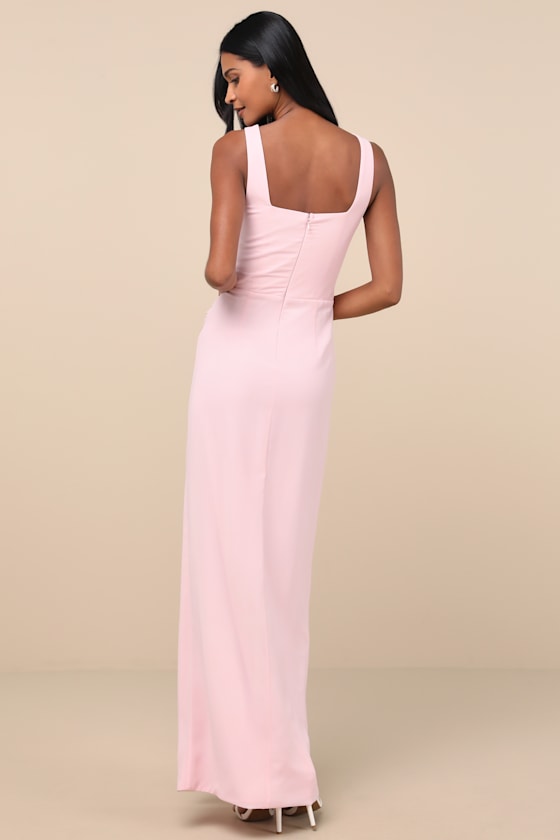 Glamorous Disposition Lavender Ruched Maxi Dress