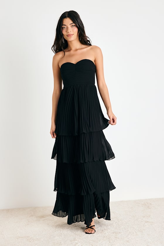 Seriously Sensational White Strapless Tiered Maxi Dress