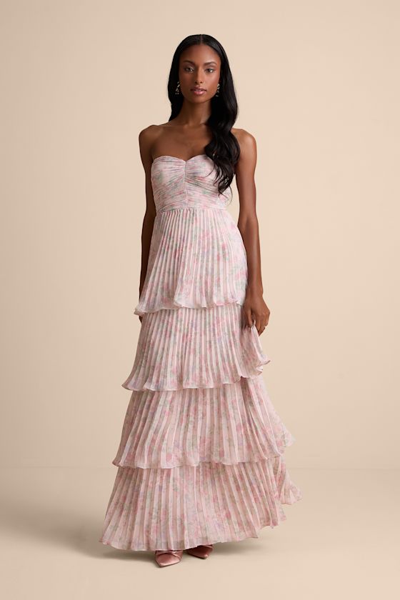 Seriously Sensational White Strapless Tiered Maxi Dress