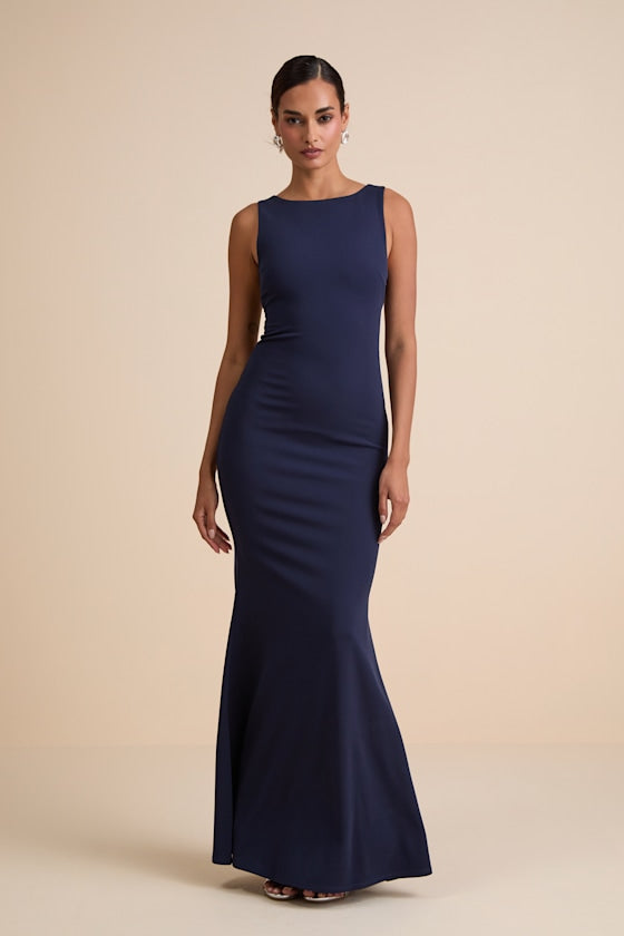 Love In Your Eyes Black Knotted Mermaid Maxi Dress