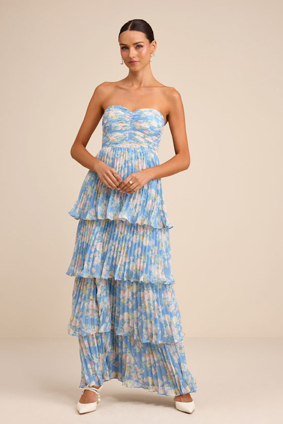 Seriously Sensational White Strapless Tiered Maxi Dress