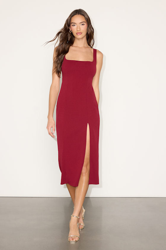 Davana Bright Blue Cutout Midi Dress
