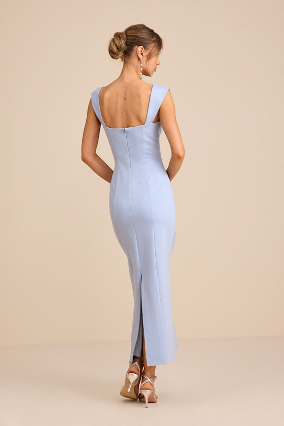 Samai White Cap Sleeve Bodycon Midi Dress