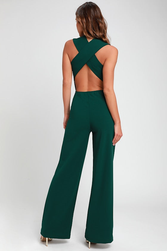 Thinking Out Loud White Backless Jumpsuit