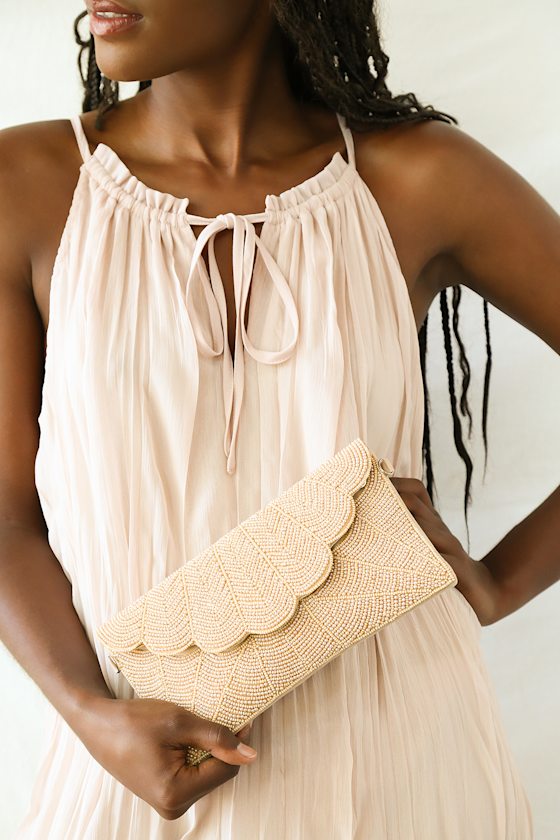 Junipero Gold Beaded Clutch