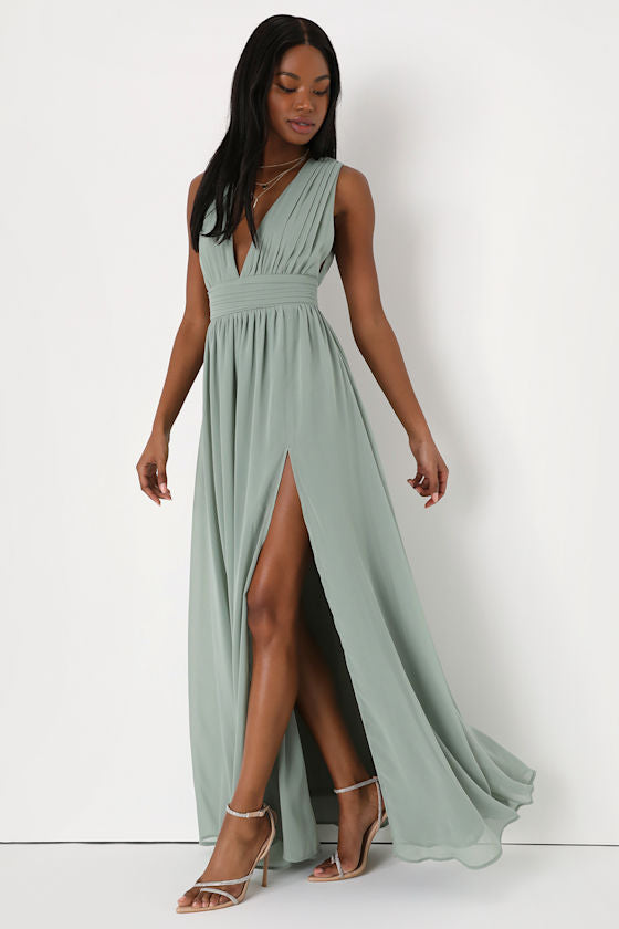 Heavenly Hues Pale Yellow Maxi Dress